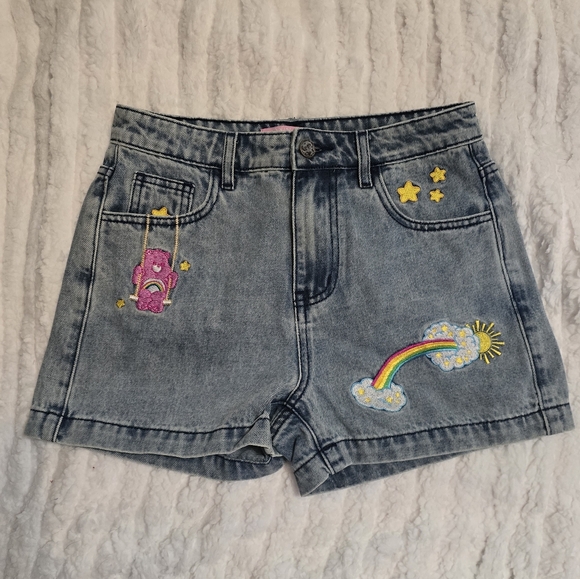 Dolls Kill Pants - Dolls Kill Jean Shorts with Embroidered  CareBears Design